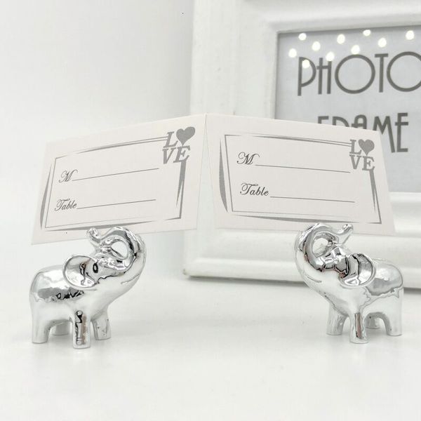 

in love elephant place lucky silver card holder party favors wedding table decors event