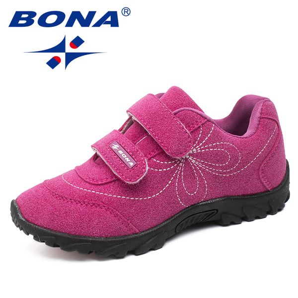 

bona new arrival style girls casual shoes hook & loop children shoes comfortable girls sneakers light soft 1029, Black;red