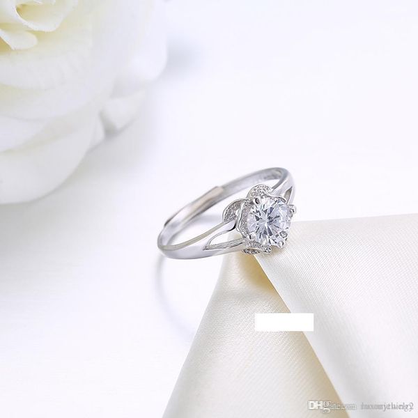 

high end wedding ring fashion trend ring flower style sterling silver ring 0.6cm the adjustable for love girlfriend gift, Slivery;golden
