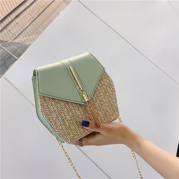 

cityxinren mulit style straw+leather handbag women summer rattan bag handmade woven beach circle fashion bohemia shoulder bag