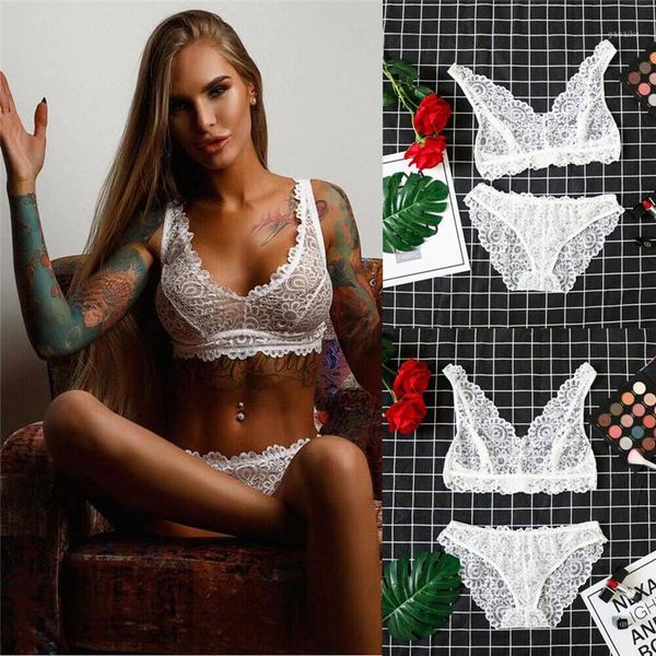 

pudcoco sheer lace super plunge bra set lingerie underwear briefs plus size xxxl1, Red;black