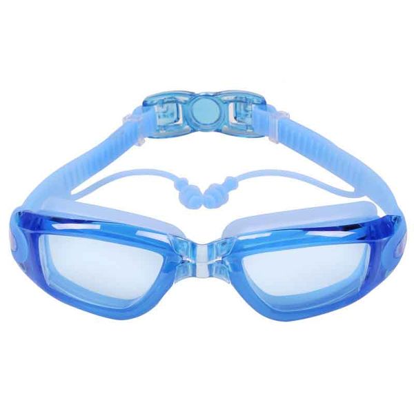 

professional anti-fog uv protection plating adjustable earplugs swimming goggles men women waterproof silicone glasses glasses