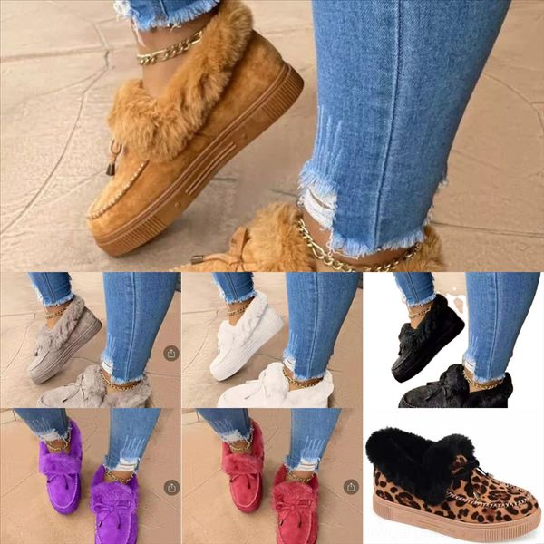 

dt1sf fall and plus velvet winter christmas mop cotton yarn snowflake shoes thermal pack and indoor slippers snow boots plush, Black