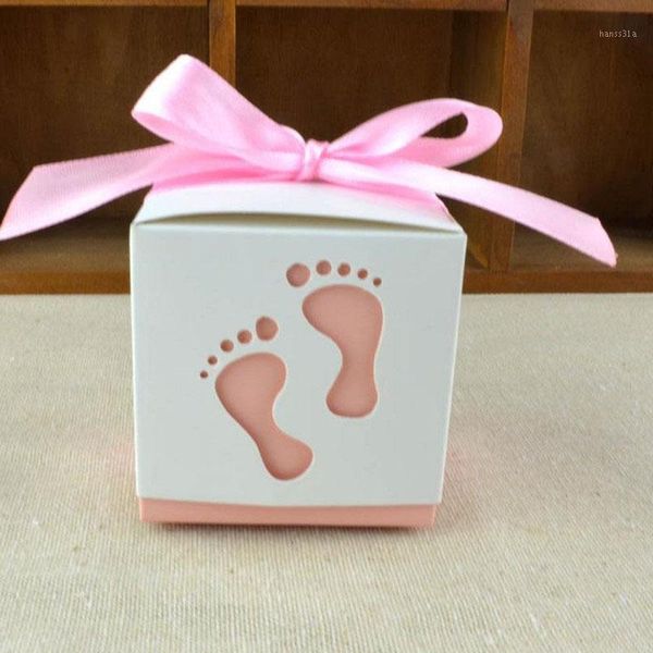 

50pcs cut baby feet gift candy bomboniere boxes wedding favor baby shower1