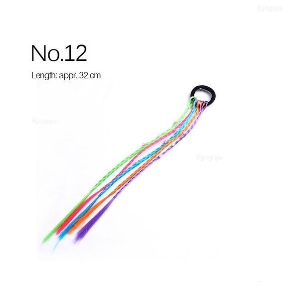 

1pc girls colorful elastic headbands wigs ponytail hair ring kids headwear scrunchie ties rubber bands twist braid rope jlldxc