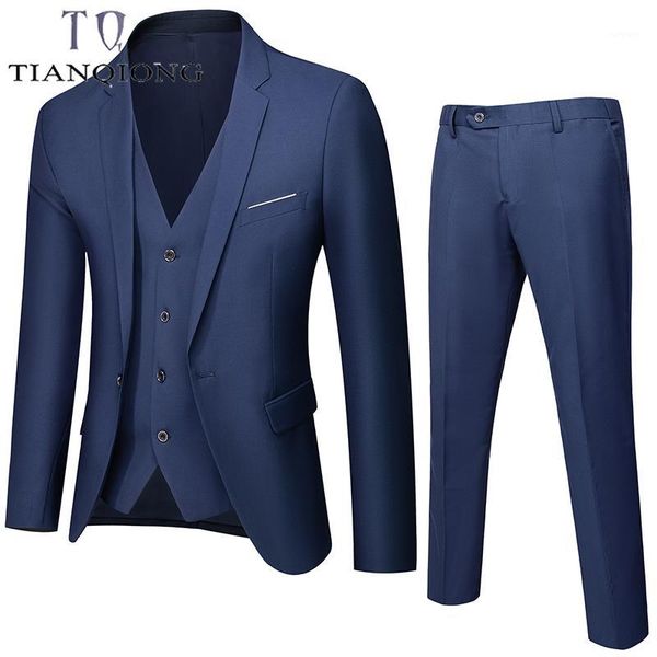 

tian qiong men suits 2020 fahion suits men wedding suit 3 pieces suit (jacket+pants+vest) mens slim fit blazer multi-color1, White;black