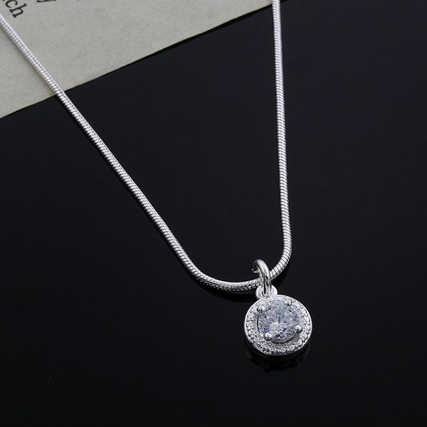 

new charm elegant women silver color classic shiny crystal cz necklace sweet style ln022 h sqcqtk