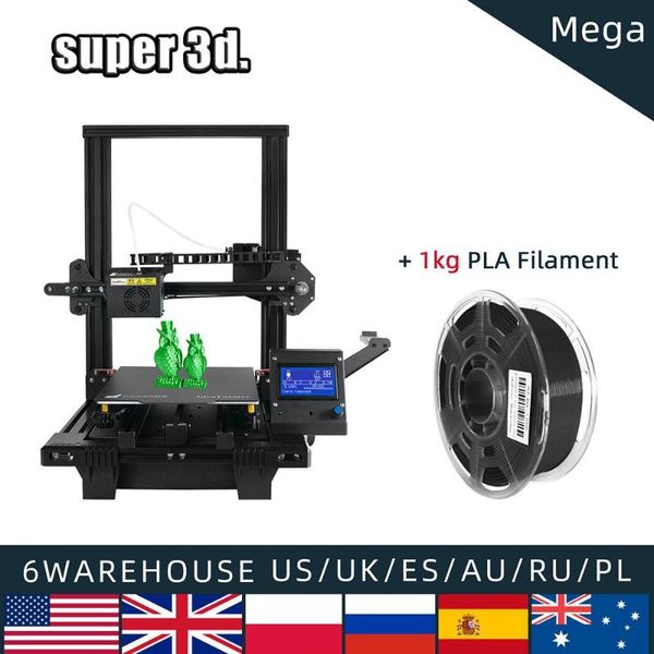 

id mega fdm 3d printer magnetic build plate dual z&y axis full metal high precision slient printing diy kit 200*200*250mm
