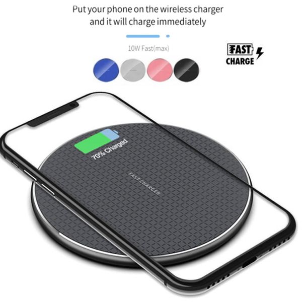 

10w qi wireless charger for iphone 12 11 pro xs max x xr fast charging pad