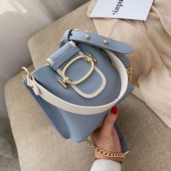 

bucket small women leather bag chain lock 2020 new fashion handbag shoulder bag messenger designer handbag lady crossbody luxury