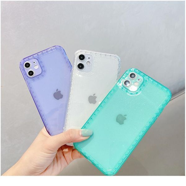 

luxury transparent glitter phone case for iphone 11 pro max x xr xs 8 plus 7 se2 bling soft sile shockpro jllbhe