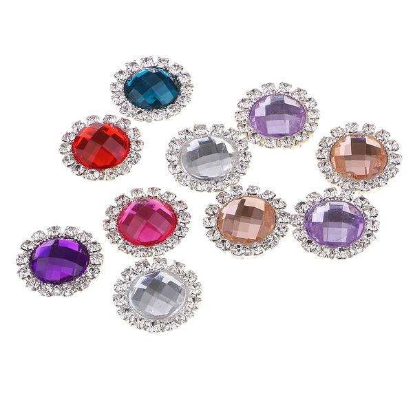 

6 шт смешанного цвета rhinestone акрилового flatback кнопки diy украшательство