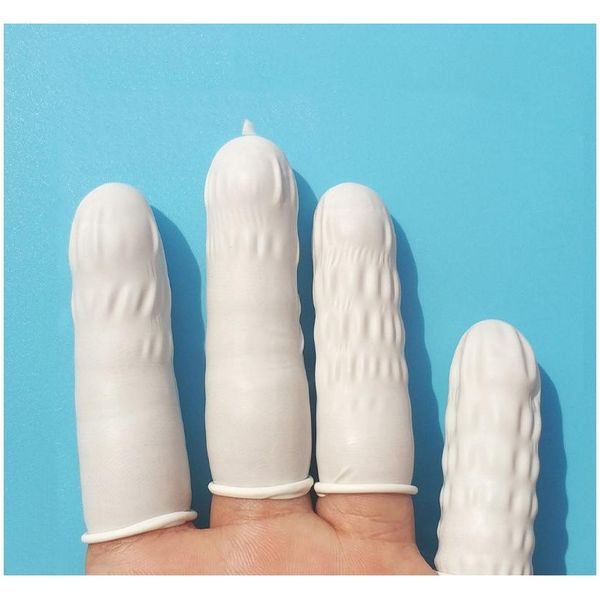

100pcs natural rubber gloves finger cots latex fingertip protective d jlldec mx_home