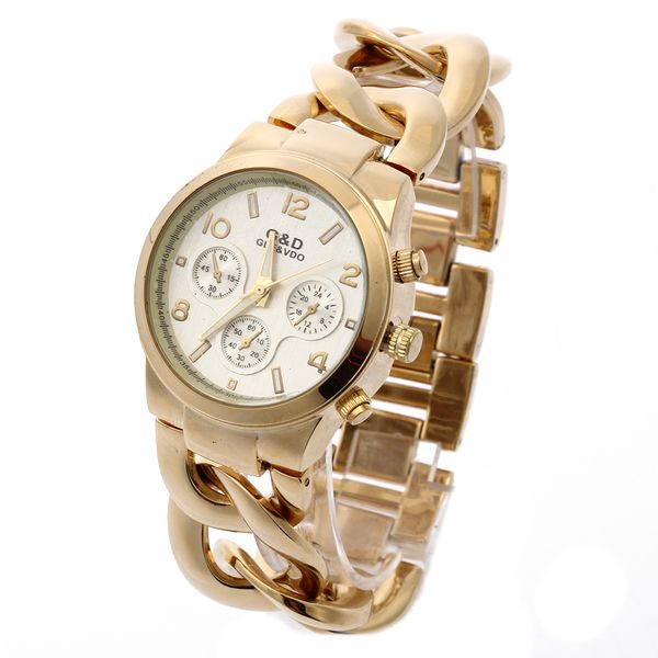 

relogio feminino g&d women quarts wristwatches gold stainless steel band fashion luxury women's watch reloj mujer hour gifts 201116, Slivery;brown