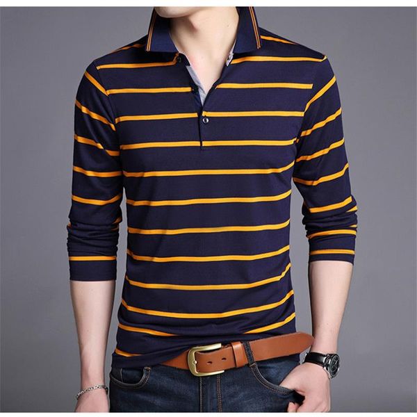 

mens tees long casual fashion striped designer polos color contrast turn down sleeve collar slim printed mens bgnkl, Black