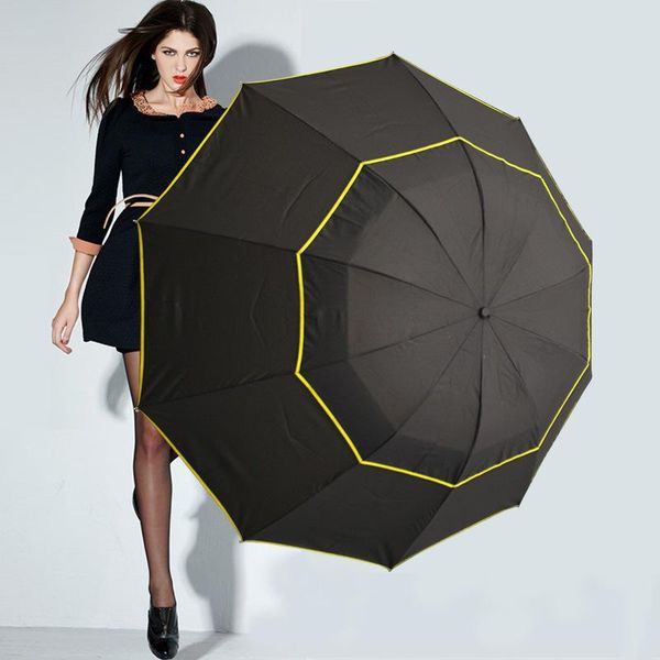 

umbrella 130cm men rain umbrella woman windproof large paraguas male women sun 3 floding large outdoor parapluie bbypco