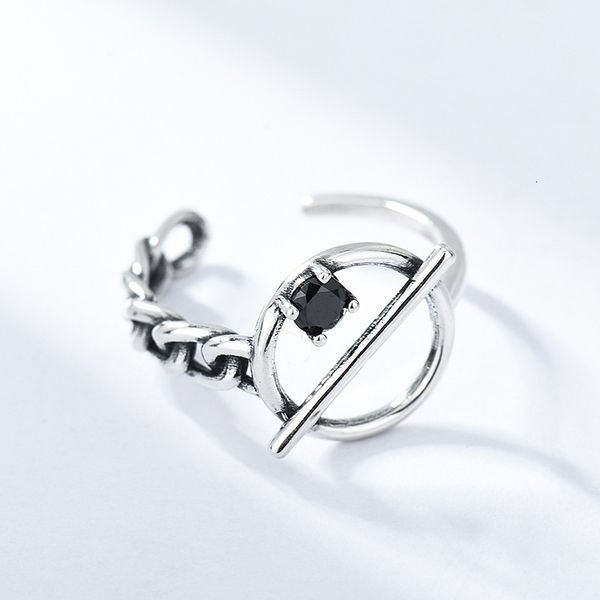 

s925 sterling silver new creative irregular zircon ring for women