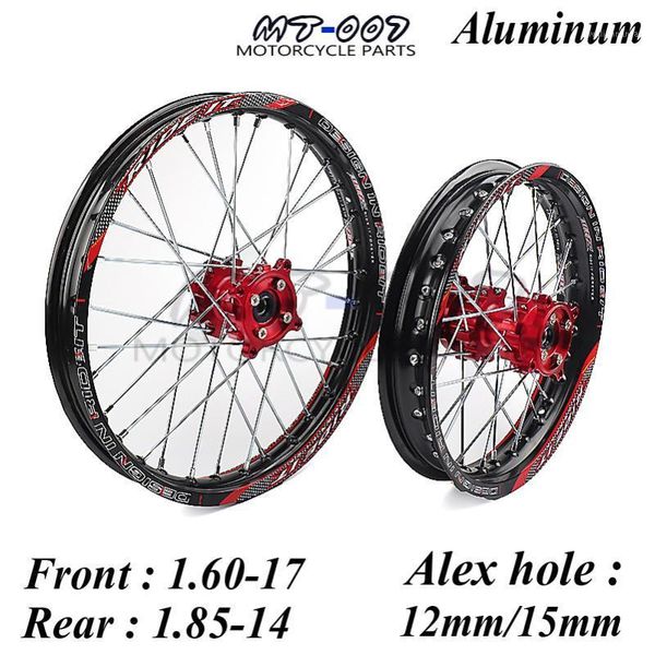 

front 1.60-17 rear 1.85-14 inch alloy wheel rim with cnc hub for kayo hr-160cc ty150cc dirt pit bike 14/17 inch motorcycle wheel1