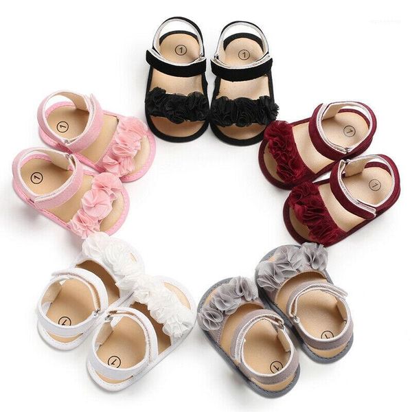 

sandals children summer clogs 0-18m born infant baby girl princess floral sneakers toddler soft crib walkers shoes1, Black;red