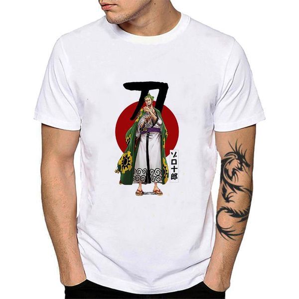 

100% cotton summer men t shirts monkey d luffy roronoa zoro tee shirt japanese anime one piece manga harajuku tshirt yh099, White;black