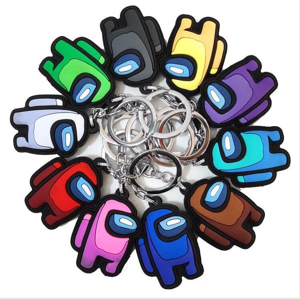 

among us designers keychain games among us keychain anime cute cartoon colourful keyrings keychains car keys accessories cz1221d, Red;brown
