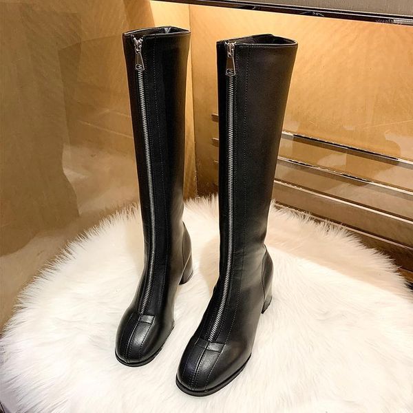 

knee high boots platform winter boots women long winter shoes women sock over the knee high1, Black