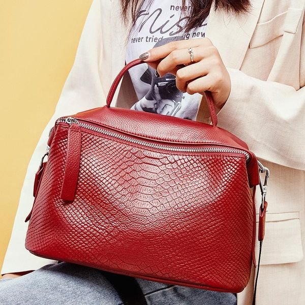 

alligator pattern handbag women tote genuine leather fashion shoulder crossbody bag female 2021new daily messenger bags hobos