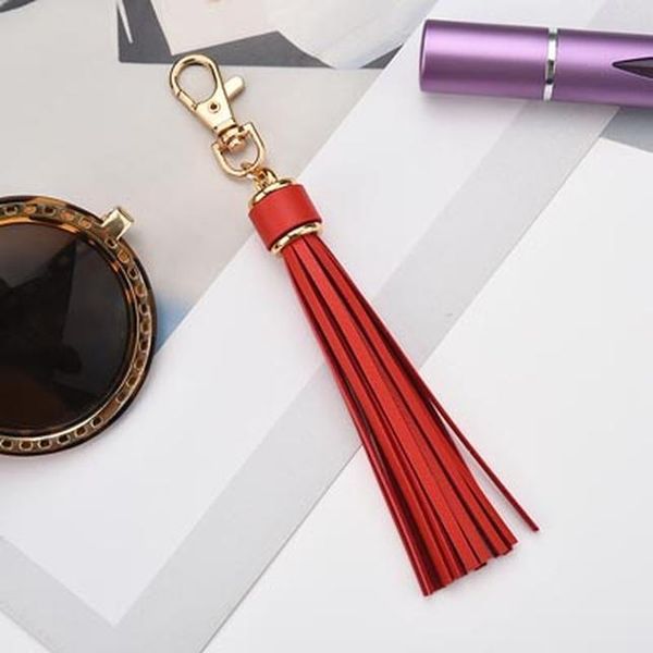

newpu leather tassel women keychain bag pendant alloy car key chain ring holder retro jewelry eh389 h bbylmn