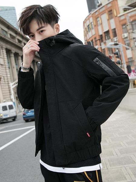

modern coat men spring autumn youth plus velvet thick clothes fashion retro winter jacket black hip hop street new 2019 gg50jk1, Black;brown