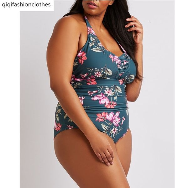 

2019 print cover belly show thin and fat one piece swimsuit for women, White;black