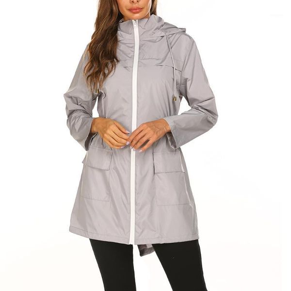 

2020 women wind jacket raincoat solid outdoor jacket waterproof rain long rain coat women's motorcycle windbreaker1, Black