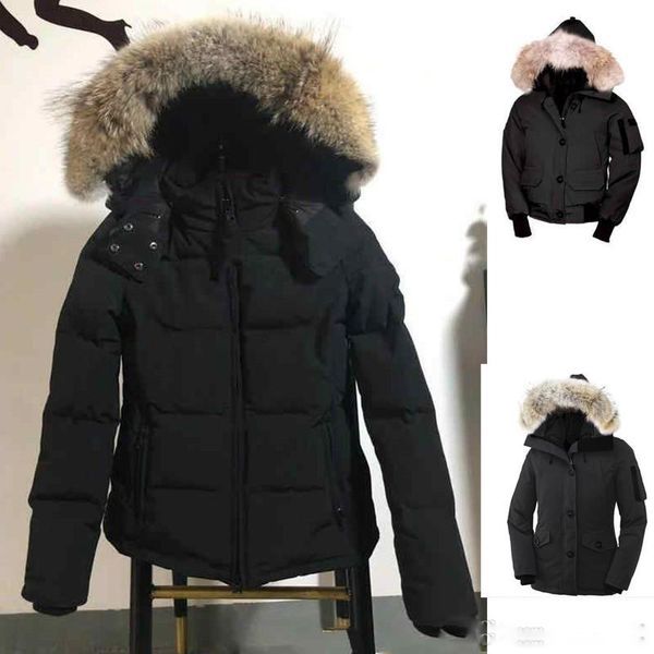

2020 women winter jackets warmcoat designer jacket winter coats luxury women designer underwears doudoune femme goose jackets women wolf fur, Black