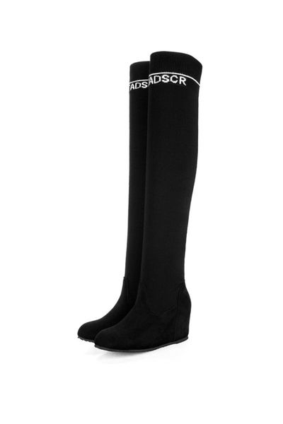 

boots blxqpyt 2021 keep warm snow inside heel 5 cm women fashion platform fur thigh high over knee plush ladies winter 17, Black