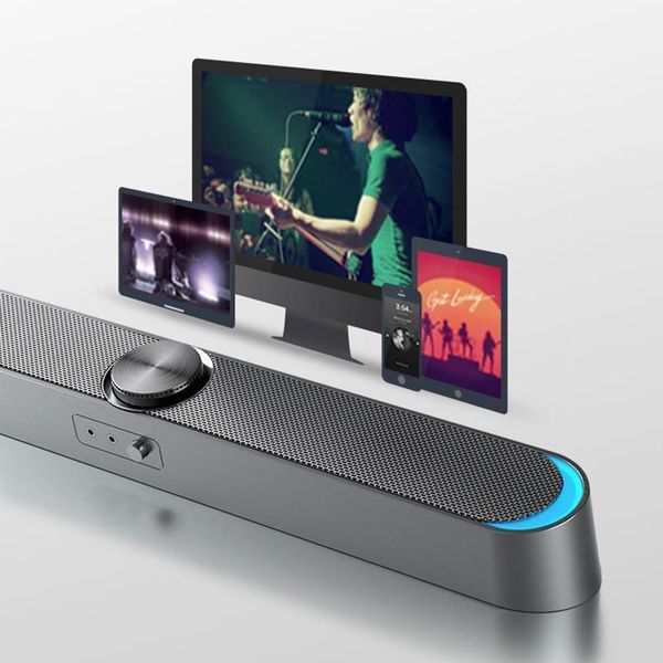

2020 tv sound bar aux usb wired and wireless bluetooth home theater surround soundbar for pc tv speaker with mic for computer1