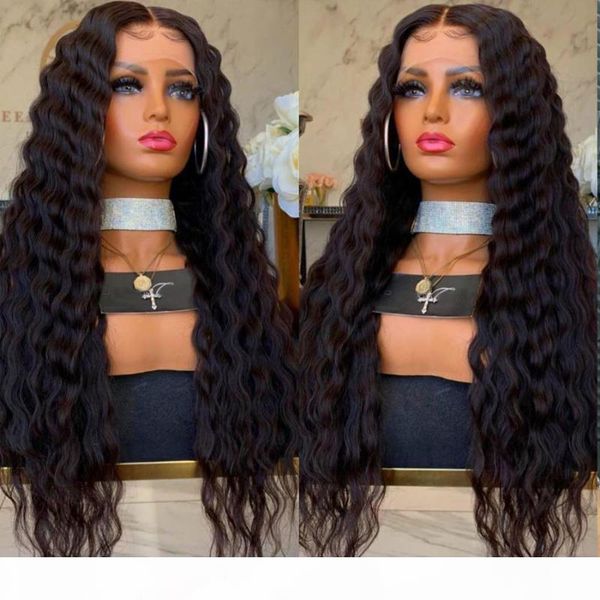 

pre plucked deep wave 360 lace frontal human hair wigs for black women 180density silk base lace front wigs remy hair, Black;brown
