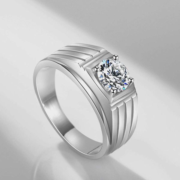 

luxurys designers fashion mjz047 simple men's ring 1.25 c simulation single diamond pattern ring, Silver