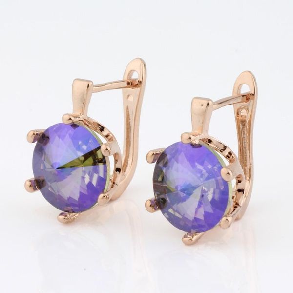 

fashion earrings 2020 round 585 rose gold color earrings dangle women's wedding party jewelry korean style, Silver