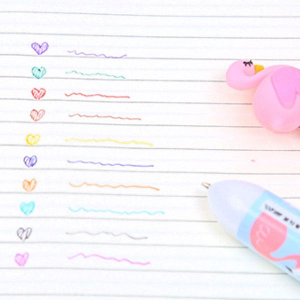 

colors chunky pen flamingo kawaii office supply stationery 1pcs escolar ballpoint gift 10 papelaria school bbyxdm lipper, Blue;orange