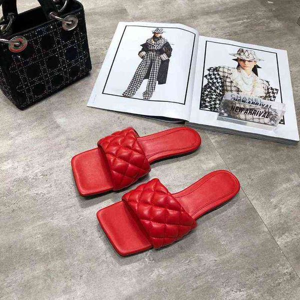 

design women summer flats shoes rhombuses decor outside beach slipper leather sandals femmes purple zapatos, Black