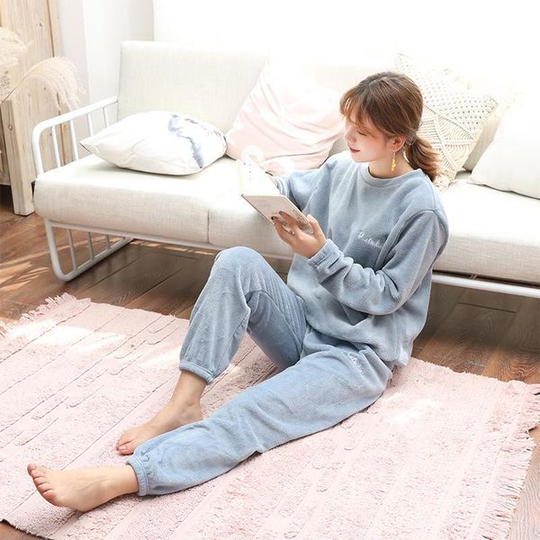

women's tracksuits women tharmel underwear sets long sleeve and pants two pieces out fits warm pajama for 2021 winter, Gray