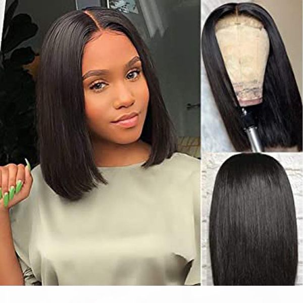 

4x4 lace closure bob straight hair wigs brazilian virgin hair straight lace frontal human hair wigs swiss lace frontal wig 9a grade, Black;brown
