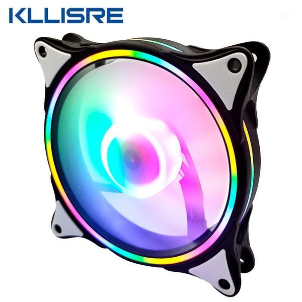 

kllisre led case fan 120mm fans silent sleeve bearing 4pin deskpc fan computer cooling cooler cpu coolers radiators1
