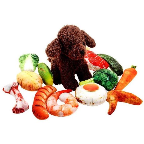 

dog chew toys pet toy plush canvas resistant to biting carrot cabbage broccoli corn delicious vegetables shapes for puppy 8hb4m