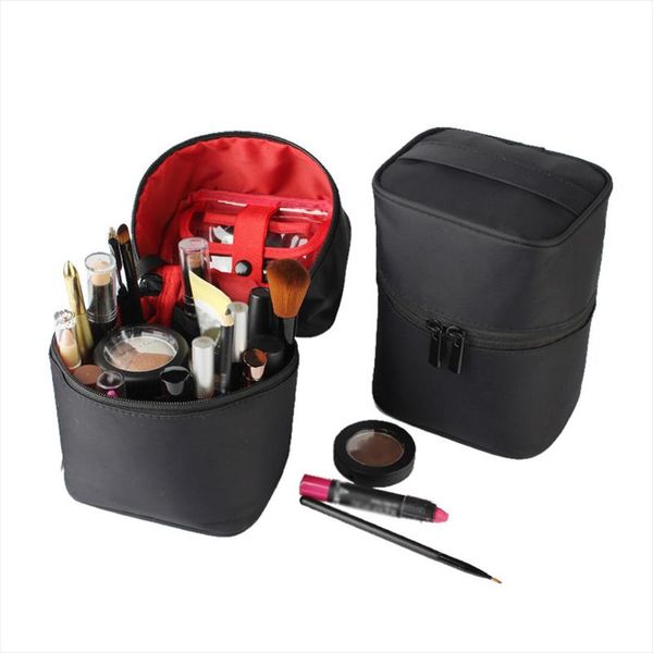 

women barrel shaped cosmetic bag make up case zipper beauty wash box toiletry organizer beautician necessary travel accessories
