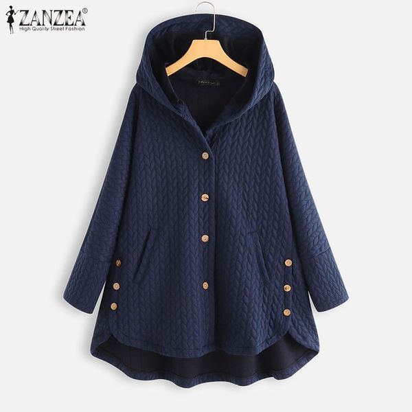 

autumn winter long sleeve loose outwear zanzea women hoodies coats vintage hooded fleece jackets casual sweatshirt coat chaqueta, Black;brown