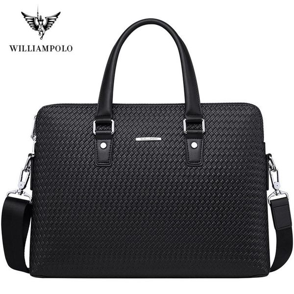 

briefcase cow business handbags shoulder genuine lapleather male notebook williampolo crossbody briefcases leather bag men's iwcan, Red;black