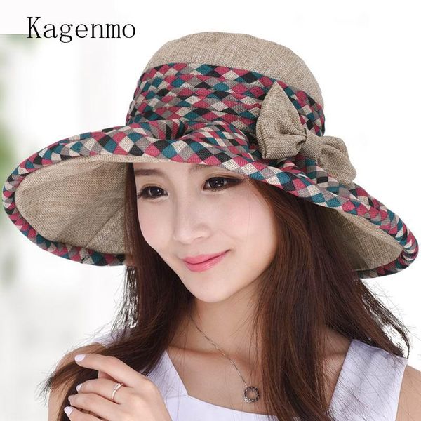 

wide brim hats kagenmo female sun hat fold adjust buckle summer women cap fashion sunscreen beach visor, Blue;gray