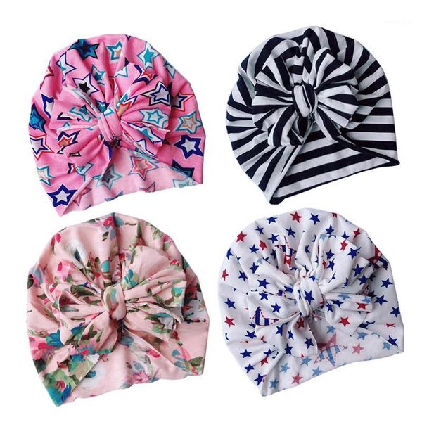 

caps & hats 2021 born baby kids cap beanie bow knot wrap soft turban hats1, Yellow