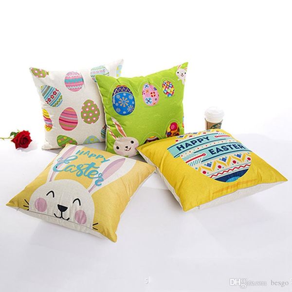 

wholesale single-sided printing 45*45cm festival easter egg pillowcase decor sofa pillowcase customized coffee shop pillow cover dh0833 t03