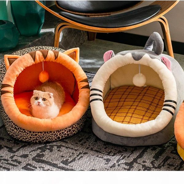 

lovely cute warm cat bed house cat bed winter summer pet dog nest cute shape round small dog home mats pet supplies